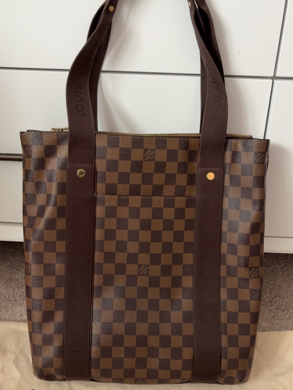 Louis Vuitton Cabas Beaubourg Damier Ebene Vertical Tote